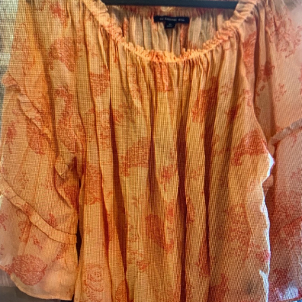 Women's Orange Ruffled Top